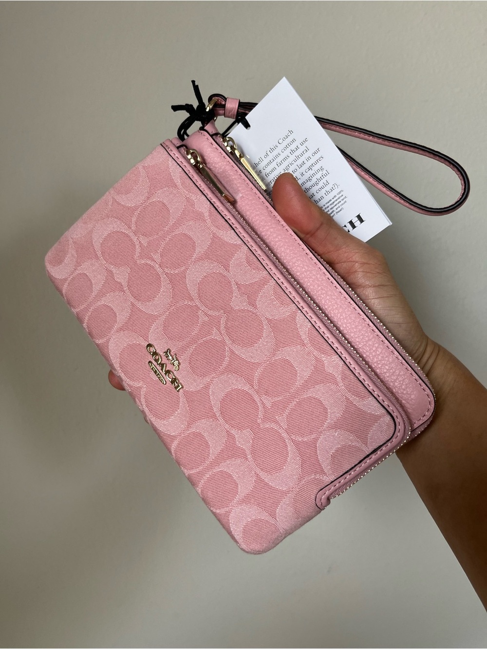 Coach Double Zip Wristlet In Signature Denim - Picture 4 of 8